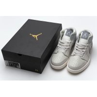 Fake Air Jordan 1 Mid Light Bone Grey Fog  852542-003