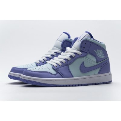 Fake Air Jordan 1 Mid Purple Aqua (GS)  554724-116