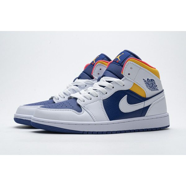 Fake Air Jordan 1 Mid Royal Blue Laser Orange  554724-131