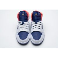 Fake Air Jordan 1 Mid Royal Blue Laser Orange  554724-131