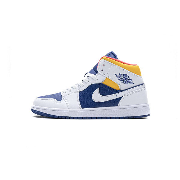 Fake Air Jordan 1 Mid Royal Blue Laser Orange  554724-131