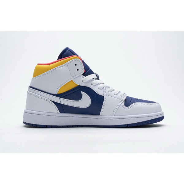 Fake Air Jordan 1 Mid Royal Blue Laser Orange  554724-131