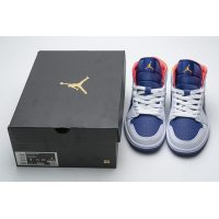 Fake Air Jordan 1 Mid Royal Blue Laser Orange  554724-131