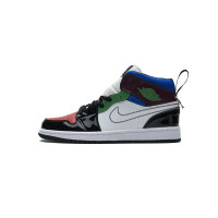 Fake Air Jordan 1 Mid SE Black White Multi-Color (W)  DB5454-001