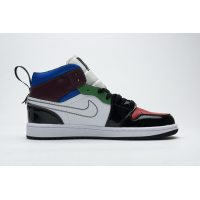 Fake Air Jordan 1 Mid SE Black White Multi-Color (W)  DB5454-001