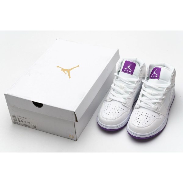 Fake Air Jordan 1 Mid SE White Fuchsia Blast  555112-100