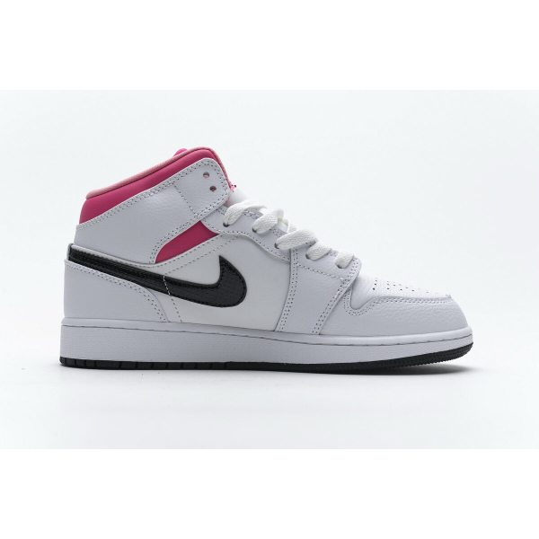 Fake Air Jordan 1 Mid White Black Hyper Pink  555112-106