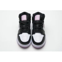 Fake Air Jordan 1 Mid White Black Light Arctic Pink (GS)  555112-103