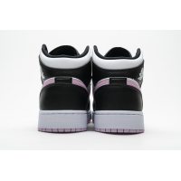 Fake Air Jordan 1 Mid White Black Light Arctic Pink (GS)  555112-103