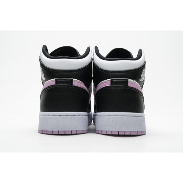 Fake Air Jordan 1 Mid White Black Light Arctic Pink (GS)  555112-103