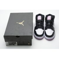 Fake Air Jordan 1 Mid White Black Light Arctic Pink (GS)  555112-103