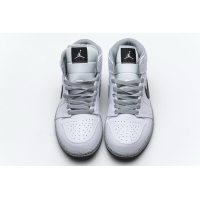 Fake Air Jordan 1 Mid White Cement (GS)  554725-115