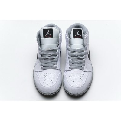 Fake Air Jordan 1 Mid White Cement (GS)  554725-115
