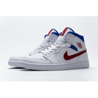 Fake Air Jordan 1 Mid White Red Royal   BQ6472-164