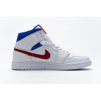 Fake Air Jordan 1 Mid White Red Royal   BQ6472-164