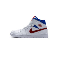 Fake Air Jordan 1 Mid White Red Royal   BQ6472-164