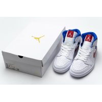 Fake Air Jordan 1 Mid White Red Royal   BQ6472-164