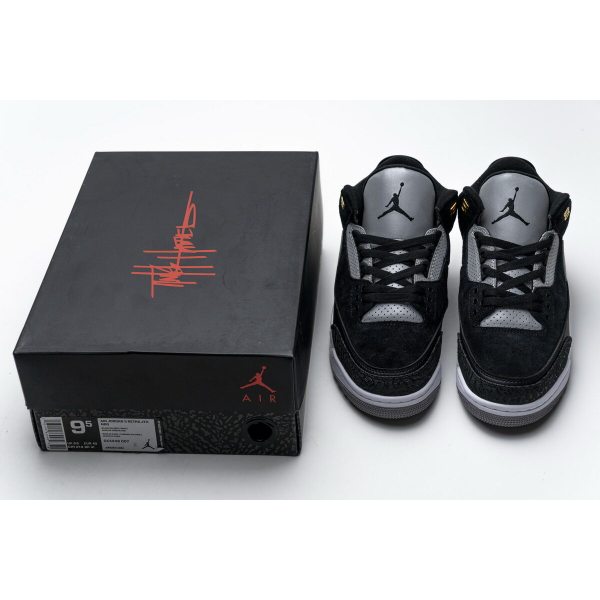 Fake Air Jordan 3 Retro Tinker Black Cement Gold CK4348-007