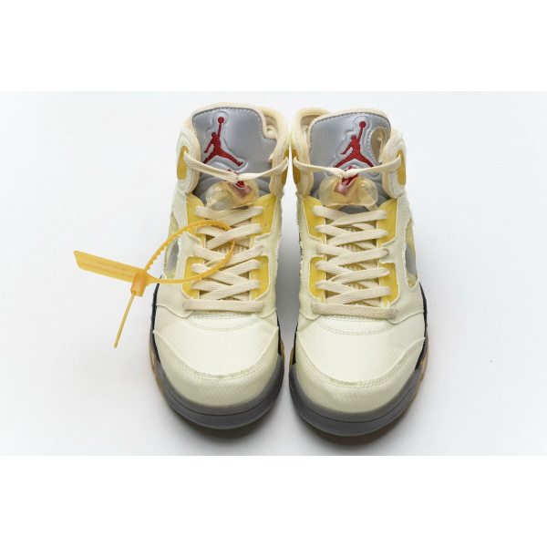 Fake Air Jordan 5 Retro OFF-WHITE Sail DH8565-100