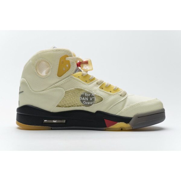 Fake Air Jordan 5 Retro OFF-WHITE Sail DH8565-100