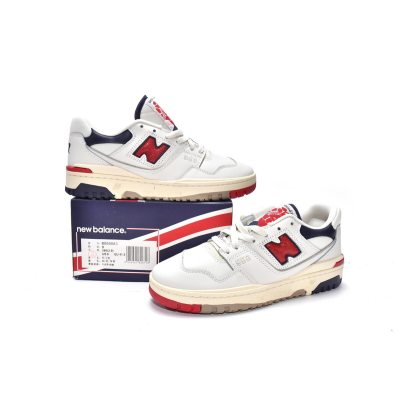 Fake BB550A3 Aim&#233; Leon Dore x New Balance 550 White Red Navy