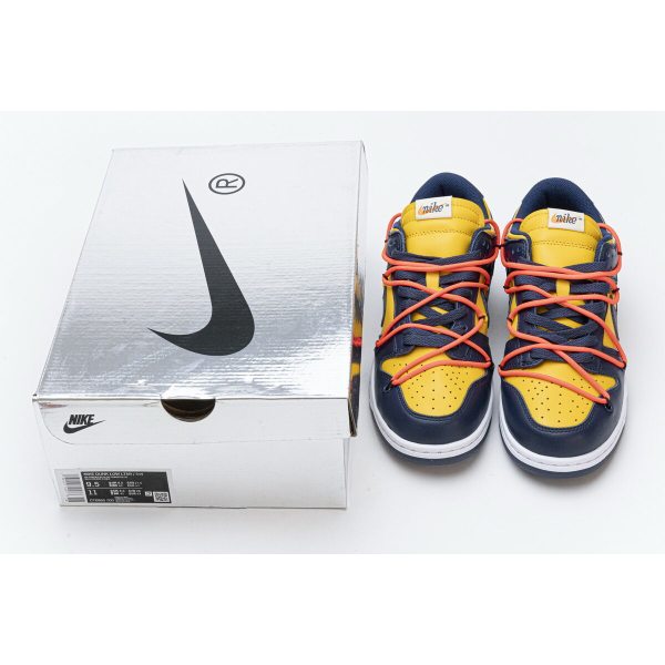 Fake Nike Dunk Low Off-White University Gold Midnight Navy CT0856-700