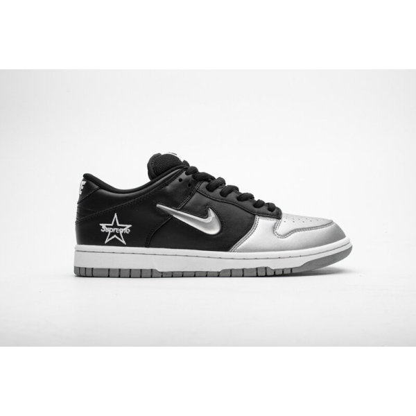 Fake Nike SB Dunk Low Supreme Jewel Swoosh Silver CK3480-001