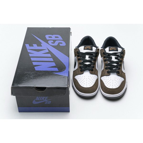 Fake Nike SB Dunk Low White Black Trail End Brown 304292-102