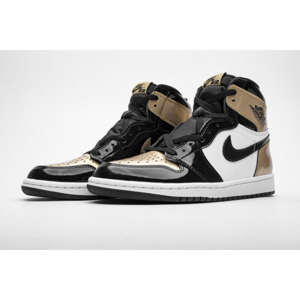 Fake  Air Jordan 1 Retro High NRG Patent Gold Toe 861428-007