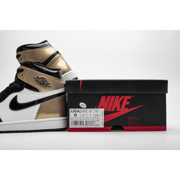 Fake  Air Jordan 1 Retro High NRG Patent Gold Toe 861428-007