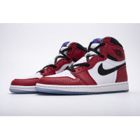 Fake  Air Jordan 1 Retro High Spider-Man Origin Story  555088-602