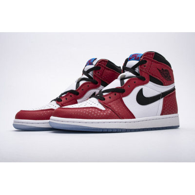 Fake  Air Jordan 1 Retro High Spider-Man Origin Story  555088-602