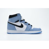 Fake  Air Jordan 1 Retro High White University Blue Black  555088-134