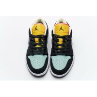 Fake Air Jordan 1 Low Black Aurora Green Laser Orange CK3022-013