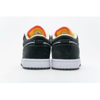 Fake Air Jordan 1 Low Black Aurora Green Laser Orange CK3022-013