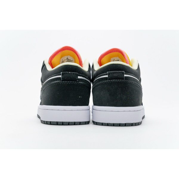 Fake Air Jordan 1 Low Black Aurora Green Laser Orange CK3022-013