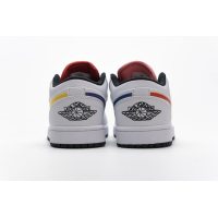 Fake Air Jordan 1 Low White Multi-Color CW7009-100