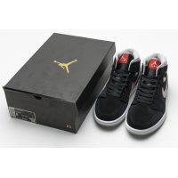 Fake Air Jordan 1 Mid Black Particle Grey Gym Red 554724-060