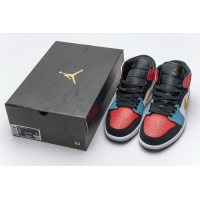 Fake Air Jordan 1 Mid Bred Multi-Color 554724-125