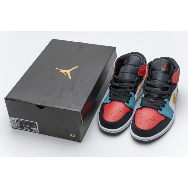 Fake Air Jordan 1 Mid Bred Multi-Color 554724-125