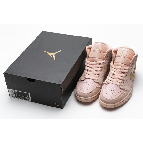 Fake Air Jordan 1 Mid Coral Gold 852542-600