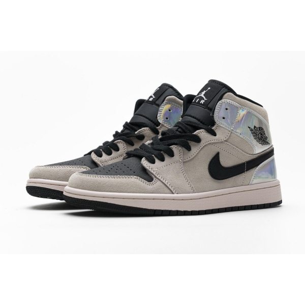 Fake Air Jordan 1 Mid Dirty Powder Iridescent (W) BQ6472-602