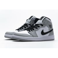 Fake Air Jordan 1 Mid Light Smoke Grey 554724-092 