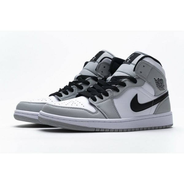 Fake Air Jordan 1 Mid Light Smoke Grey 554724-092 