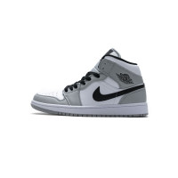 Fake Air Jordan 1 Mid Light Smoke Grey 554724-092 