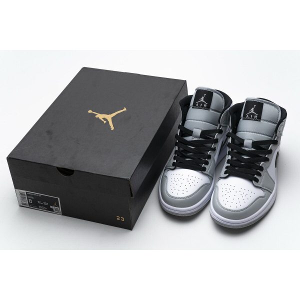 Fake Air Jordan 1 Mid Light Smoke Grey 554724-092 