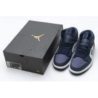 Fake Air Jordan 1 Mid Obsidian Sanded Purple 554724-445