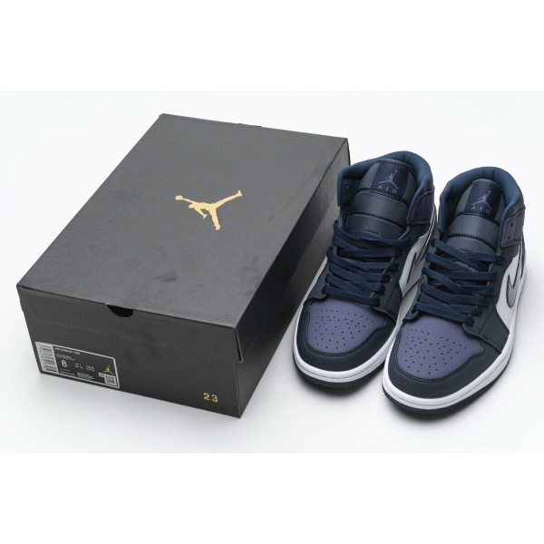 Fake Air Jordan 1 Mid Obsidian Sanded Purple 554724-445