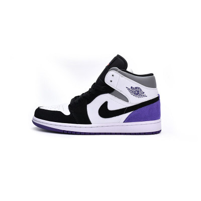 Fake Air Jordan 1 Mid SE Black White Purple 852542-105