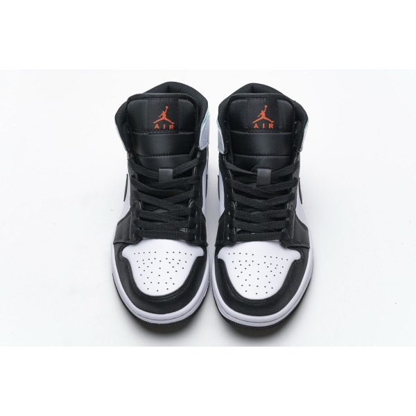 Fake Air Jordan 1 Mid SE White Black Red Spruce (GS) BQ6931-100